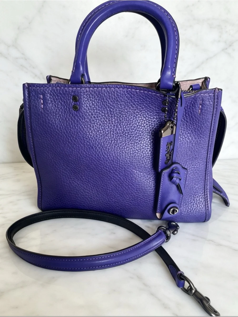 Coach 1941 Disney Rogue Purple Leather Shoulder Bag Collab Rare HTF
